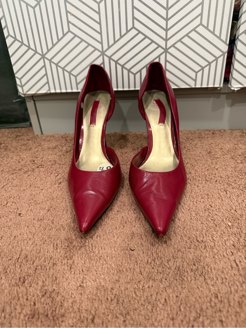 Nine West Burgundy Pointed-Toe D'Orsay Pumps